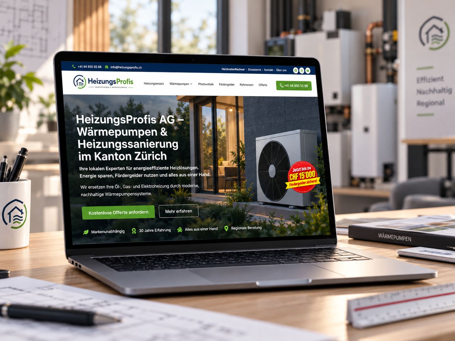 Handwerker-Website auf Laptop und Smartphone