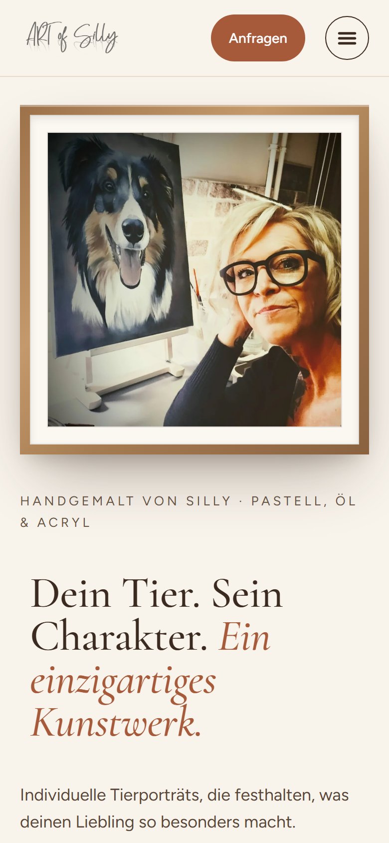 Art of Silly Website auf dem Smartphone
