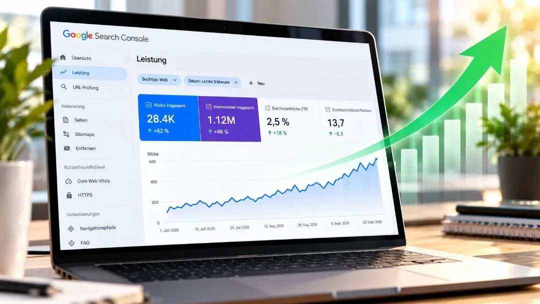 Google Search Console mit steigenden Klickzahlen