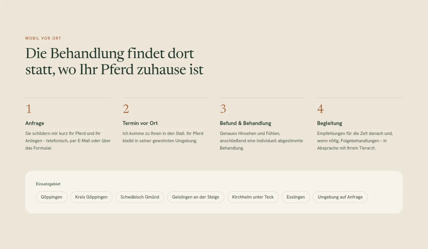 Ablauf in 4 Schritten und Einsatzgebiet der mobilen Pferdetherapie